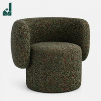 Fauteuil de bureau incurvé en similicuir aspect lin de luxe, chaise de réception simple et ronde pour hall d'attente commercial