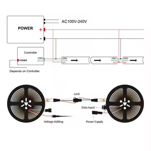 Tira de luces LED RGB con circuito integrado, tira de LED inteligente RGB digital única. - Product Image 3