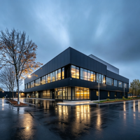 Centre d'expérimentation en structure acier haut de gamme - Bâtiment métallique préfabriqué moderne pour l'interaction de marque