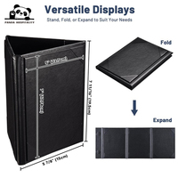 Protège-menus pliables pour restaurant 4,25x11 po, trois pages, en cuir PU avec coins biseautés pour carte des vins, café, bar, hôtel