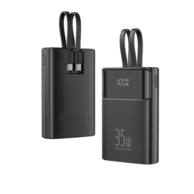 Fast Charging Power Banks 35W Power Bank 10000mah Power Bank With Built-in Cables  and Digital Display