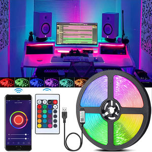 Bande lumineuse <span class=keywords><strong>LED</strong></span> de 16,4 pieds, 300 <span class=keywords><strong>LED</strong></span>, AC 100-240V, SMD 2835, <span class=keywords><strong>ruban</strong></span> <span class=keywords><strong>LED</strong></span> flexible avec télécommande par application, pour la décoration de fond de télévision - Product Image 1