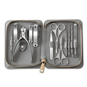 Nail Kit Stainless Steel 12 Piece Portable Manicure <b>Pedicure</b> <b>Set</b> With Case Adult Use - Product Image 1