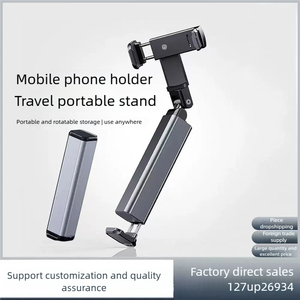 Retractable Phone Stand Universal <b>Rotation</b> Landscape Portrait Switch Portable Travel Holder for Airplane Train Desktop Car - Product Image 6