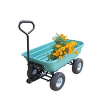 Chariot de jardin pliable YICHUN 600LBS avec plateforme en polyéthylène, pneus anti-crevaison de 10 pouces, chariot à roues robuste avec système de déverrouillage rapide