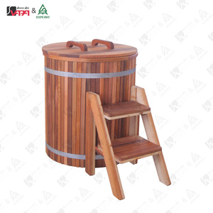 Vapasauna NUEVO Bañera <span class=keywords><strong>de</strong></span> Hielo <span class=keywords><strong>Redonda</strong></span> <span class=keywords><strong>de</strong></span> <span class=keywords><strong>Madera</strong></span> para 1-2 Personas con Mantenimiento <span class=keywords><strong>de</strong></span> Temperatura para Recuperación Física, Barril <span class=keywords><strong>de</strong></span> Inmersión Fría - Product Image 2