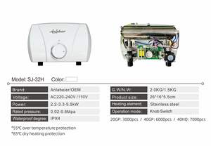Temperatura ajustable 220V 240V Control de perilla <span class=keywords><strong>Agua</strong></span> Baño sin tanque Operación simple Thermo Geyser para <span class=keywords><strong>ducha</strong></span> - Product Image 3