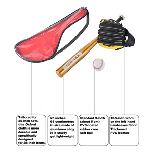 Hot sale Professional 10.5-Inch <b>PVC</b> Baseball <b>Glove</b> and PU Leather Metal Bat Set for Baseball and Softball Sports - Product Image 3