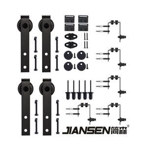 Chuyên nghiệp cửa trượt phần cứng 6.6ft /2M thép carbon <span class=keywords><strong>Bypass</strong></span> Barn <span class=keywords><strong>Door</strong></span> phần cứng theo dõi Bộ dụng cụ - Product Image 5