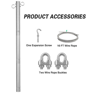 JH-Mech resistente alla ruggine 2.4 pollici di diametro esterno in metallo <span class=keywords><strong>per</strong></span> giardino Patio cortile leggero in acciaio inossidabile parasole palo <span class=keywords><strong>per</strong></span> vela - Product Image 2