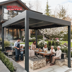 Gazebo Ligero de Dos Tonos, Diseño para Jardín de Verano, Recuerdos de Infancia, Ideal para Picnics en el Patio Trasero y Relajación en la Playa - Product Image 1