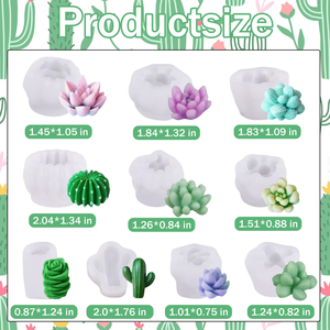 Moule en silicone 3D en forme de fleur succulente, polyvalent, facile à démonter, qualité alimentaire, résistant au four, écologique, pour bougies, diffuseurs d'arômes, gâteaux - Product Image 3