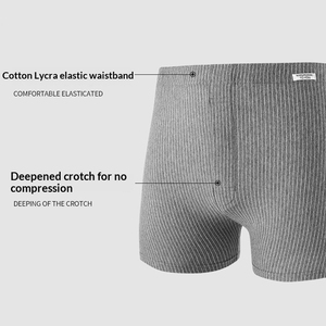 Calzoncillos Boxer a Rayas para Hombre, Ropa Interior Delgada, Transpirable, Suave, Informal y Cómoda para el Hogar, Calzoncillos Boxer Tipo <span class=keywords><strong>Aro</strong></span> para Hombres Adultos - Product Image 2