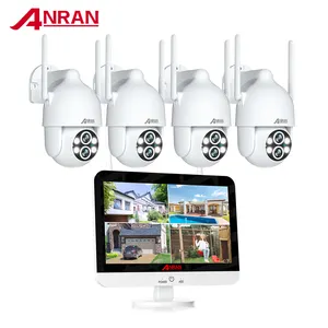 ANRAN açık 2k PTZ 10X Zoom Wifi 8 kanal NVR ile 12.5 ekran ev çift Lens güvenlik kamera sistemi