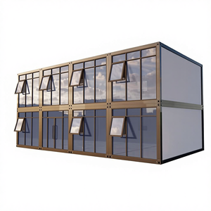 <span class=keywords><strong>Maison</strong></span> conteneur à 2 étages, moderne, avec murs entièrement vitrés, bâtiment <span class=keywords><strong>de</strong></span> bureau préfabriqué modulaire, espace <span class=keywords><strong>de</strong></span> loisirs, design transparent, <span class=keywords><strong>maison</strong></span> mobile - Product Image 1