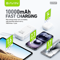 BAVIN PC032 Pro Y 22.5w 10000mah Plug Eu Us Li-Polymer Batterie Power Bank Avec I Phone Type Câble