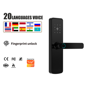 Hot Sale Digital Handle Locks Tuya TTlock WIFI Enhances House Security Biometric Fingerprint Password Keyless Wood <b>Memory</b> <b>Card</b> - Product Image 3