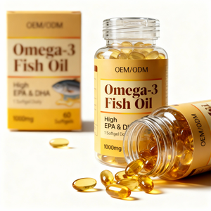 Olio di Pesce <span class=keywords><strong>Omega</strong></span>-<span class=keywords><strong>3</strong></span> 1000mg in Capsule Morbide, 100% EPA DHA, Certificato GMP HACCP HALAL KOSHER, OEM - Product Image 1