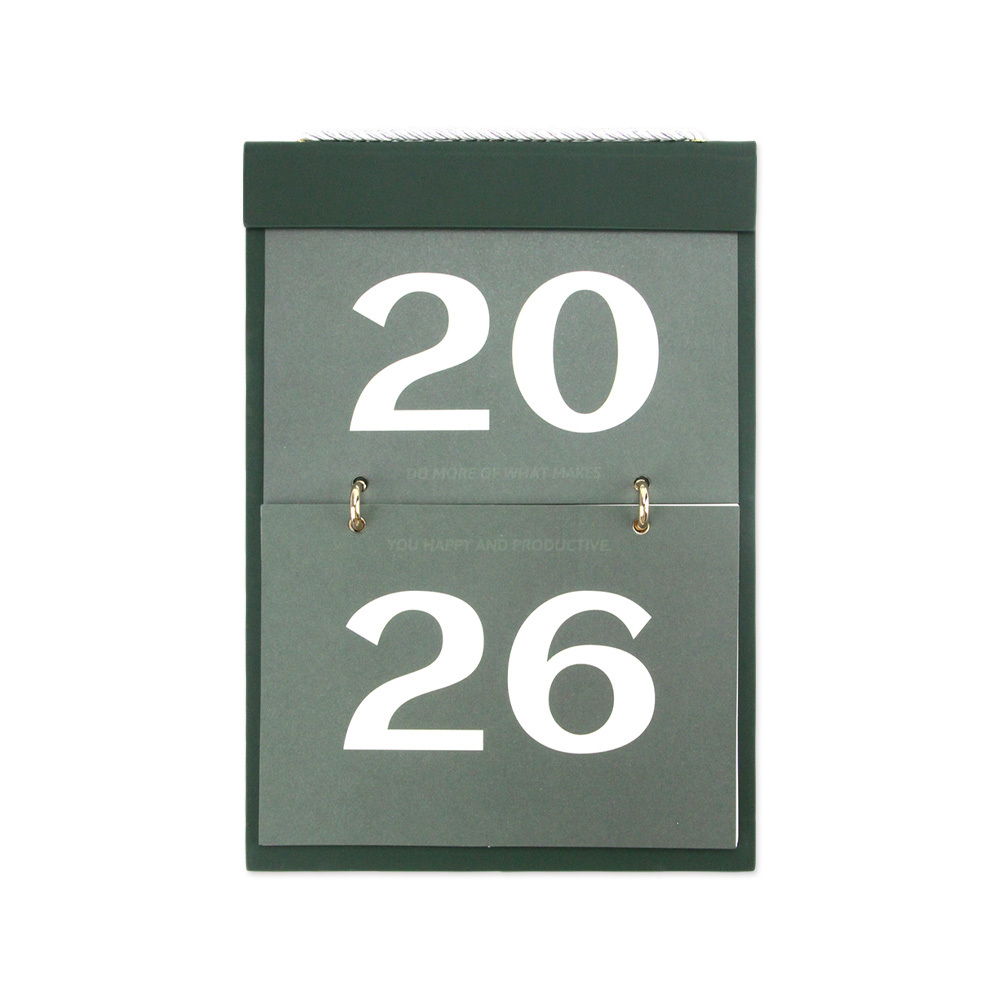 <strong>2026</strong> <strong>2</strong>-<strong>in</strong>-<strong>1</strong> Desk Wall Calendar Eco-friendly Paper Hardcover Dual-use Flip Monthly Planner with D-ring Binding Stand Hanging Rope