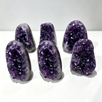 Géode de cristal d'améthyste violette naturelle de haute qualité, amas de druse d'améthyste brute de la meilleure qualité, grossiste en géodes minérales