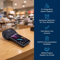 6,26-дюймовый портативный POS-терминал на Android 14 с 4 ГБ ОЗУ, 32 ГБ SSD, Bluetooth, Wi-Fi и NFC, сканером Newland и защитным стеклом