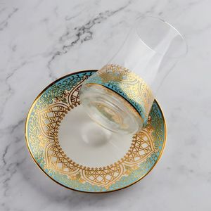 Atacado café turco copos conjunto copo de café de vidro personalizado com vidro 6pcs café e 6pcs cerâmica pires - Product Image 4