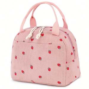 Dropshipping Shopify <b>Lunch</b> <b>Bag</b> <b>for</b> Women <b>Men</b> Cute Corduroy <b>Lunch</b> Tote <b>Bags</b> Reusable Insulated <b>Lunch</b> Box Large Capacity - Product Image 1