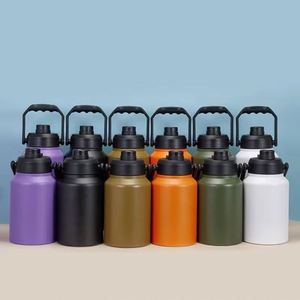 Bouteille d'eau sport isotherme en acier inoxydable à double paroi avec couvercle à poignée 2.0L 3.0L – Tasse thermos sous vide - Product Image 2