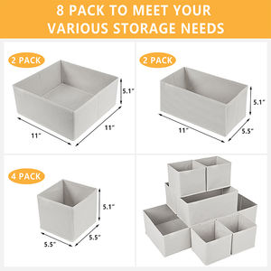 Alta qualidade dobrável 8 pacotes, armário, gaveta divisor, meia, roupa íntima, armazenamento, organizador de gavetas - Product Image 6