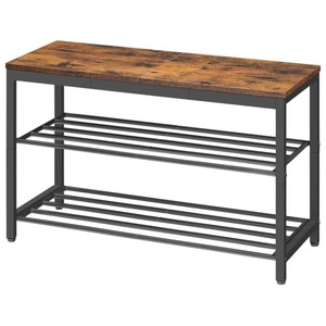 <b>Shoe</b> <b>storage</b> table, entrance workbench organizer, three-tier wall cabinet <b>shoe</b> rack, wrought iron <b>shoe</b> rack with wooden top. - Product Image 5