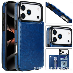 Custodia protettiva con motivo cavallo selvaggio e doppio bottone per iPhone 17 Pro Max, custodia protettiva con slot per carte per Apple 16e/15/14/13/12 - Product Image 3