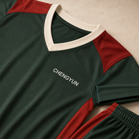Maillot de football vintage personnalisé, coupe ample, vert forêt, col en V, maillot de football rétro
