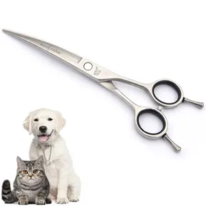 2021 fashion stocked dog cat grooming hot curved hair pet animal scissors for sale