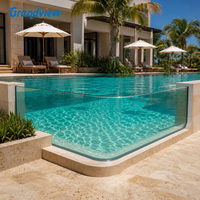 Panneaux acryliques transparents pour piscine Grandview Heavy Duty Structural PMMA 50 mm 300 mm pour hôtel, complexe hôtelier et piscine