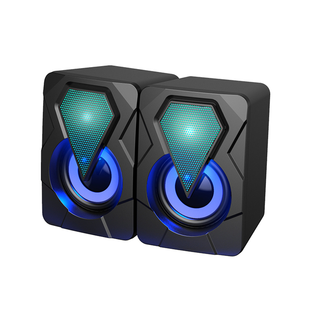 Desktop Computer Speakers for Laptop PC Subwoofer 4D Surround Sound Column Theater Music Box RGB Colorful LED Light Speaker