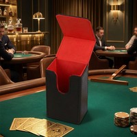 Boîte de rangement pour cartes de jeu de société, organisateur de jeux de cartes, boîte à cartes à couvercle rabattable, boîte à cartes portable, personnalisée