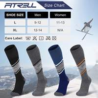 Chaussettes de ski en laine mérinos sur mesure, longues, anti-froid, très élastiques, pour l'alpinisme en extérieur, avec logo intégré