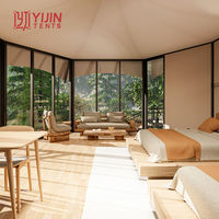 Tenda Glamping Hotel Pattaya Berkualitas Tinggi untuk Luar Ruangan, Modis dengan Kamar Mandi dan Dapur