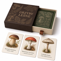 Cartes d'apprentissage personnalisées sur la faune forestière et les champignons, noms des espèces en latin, écologiques, durables, papier couché mat 300 g/m²