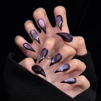 L11 Kaixin Faux ongles à presser personnalisés bleu sarcelle motif griffe de dragon, Fournitures pour ongles effet œil de chat magnétique bleu sarcelle
