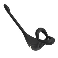 Masseur de prostate en silicone contrôlé par application Aimi avec système à trois anneaux, base de retenue, télécommande, plug anal vibrant pour le sexe anal