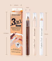 Crayon de maquillage pour les yeux multifonctionnel en bois, pratique, imperméable, pour sourcils, eye-liner et contouring, durable, lisse