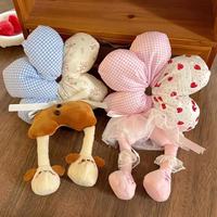 Mignon chouchou à boutons Miffyrabbit à pois en forme de fleur en éponge, accessoire pour chignon féminin, porte-clés en peluche