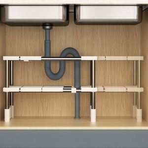 <b>Kitchen</b> <b>Racks</b> - Extendable Under Sink Organizer with Multi-Layer Pot Storage for <b>Kitchen</b> - Product Image 3