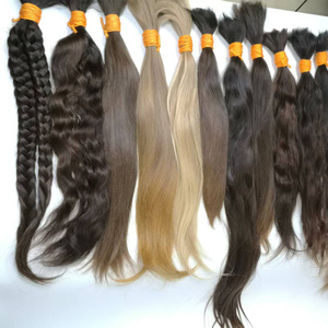 Perruques d'extensions de queues de cheval en cheveux humains à tressage brun <span class=keywords><strong>clair</strong></span> non traité à double tirage - Product Image 2