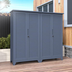 Armoire de jardin en métal imperméable pour l'extérieur, robuste, verrouillable, boîte à outils pour patio, cour, pelouse, organisation des équipements de jardinage - Product Image 2