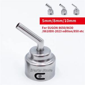 Juego de boquillas curvas IParts Sugon de 45 grados 5mm/8mm/10mm <span class=keywords><strong>para</strong></span> Estación de soldadura de aire caliente 8650/ 8630/8610DX-PRO - Product Image 2
