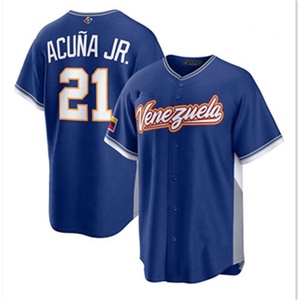 Camiseta de Béisbol Clásica Mundial de Venezuela 2026, Transpirable, de Manga Corta, Cosida, Ronald Acuña Jr, Jackson Chourio, Luis Arraez, William - Product Image 3