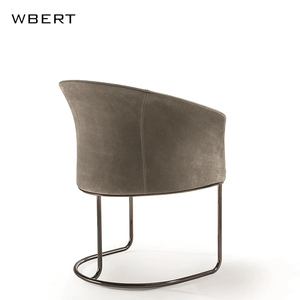 WBERT Chaise de salle à manger moderne nordique à pieds hauts Chaise de réception élégante en cuir pour café et restaurant avec dossier en acier inoxydable - Product Image 3