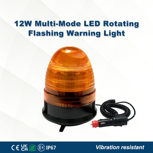 24W LED Beacon Amber Light DC12-24V <strong>Flashing</strong>/Rotating Pattern Optional Strobe Lights Cigarette Lighter Plug Forklift Crane - Product Image 1